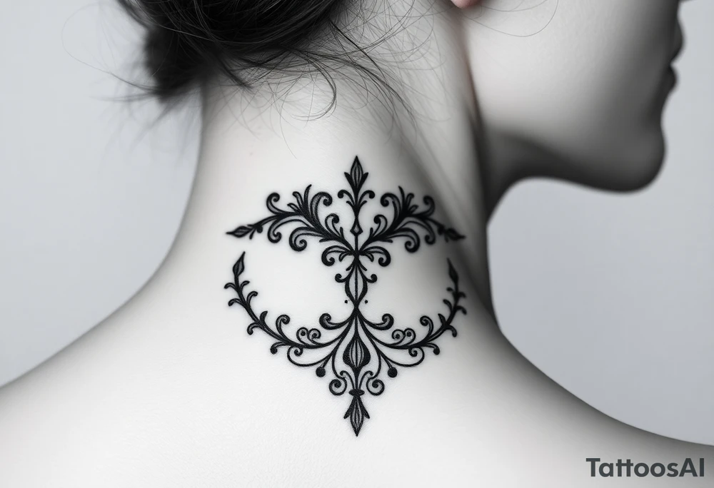 Back of neck tattoo idea