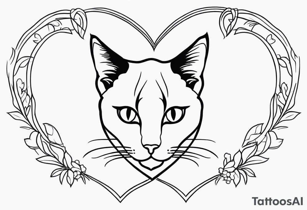 2 cats with a heart tattoo idea