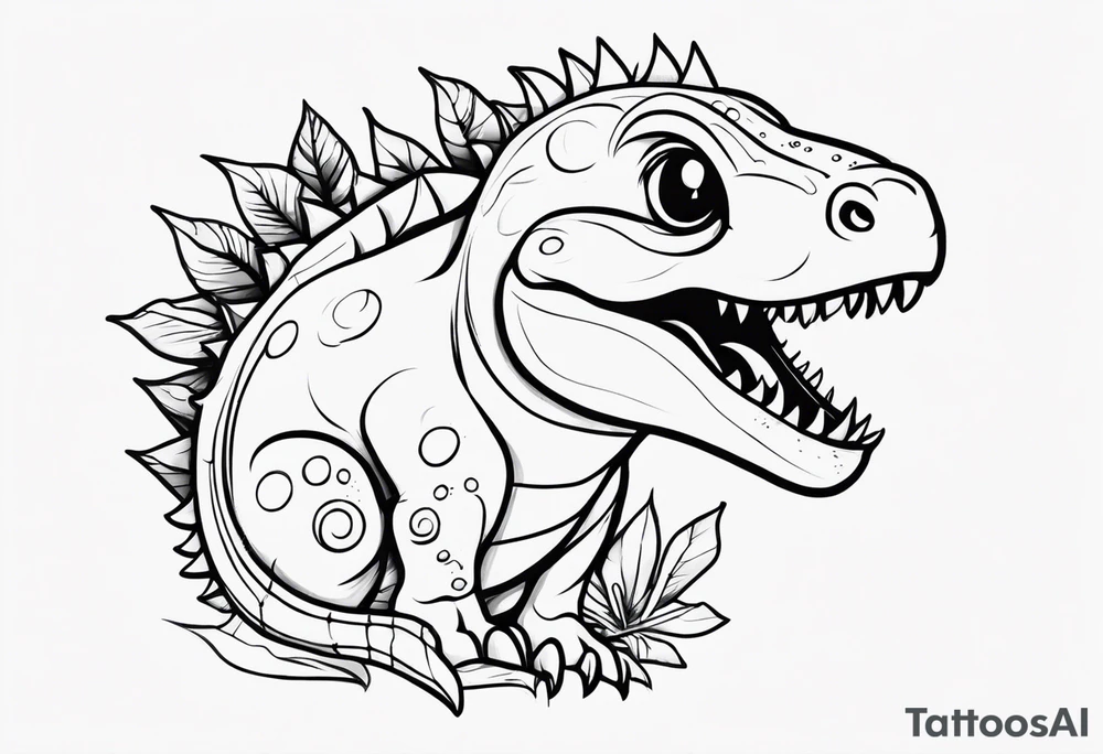 cute dino tattoo idea