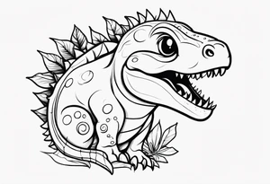 cute dino tattoo idea