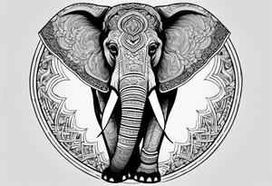 A Thai style design that is round and with an Asian elephant in the middle tattoo idea