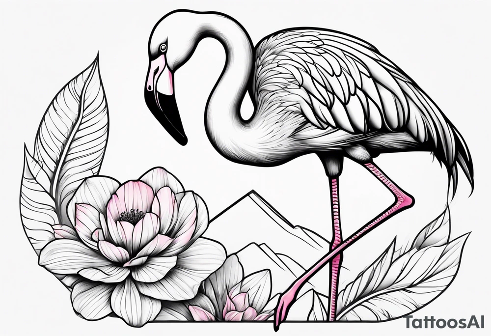 cute flamingo tattoo idea