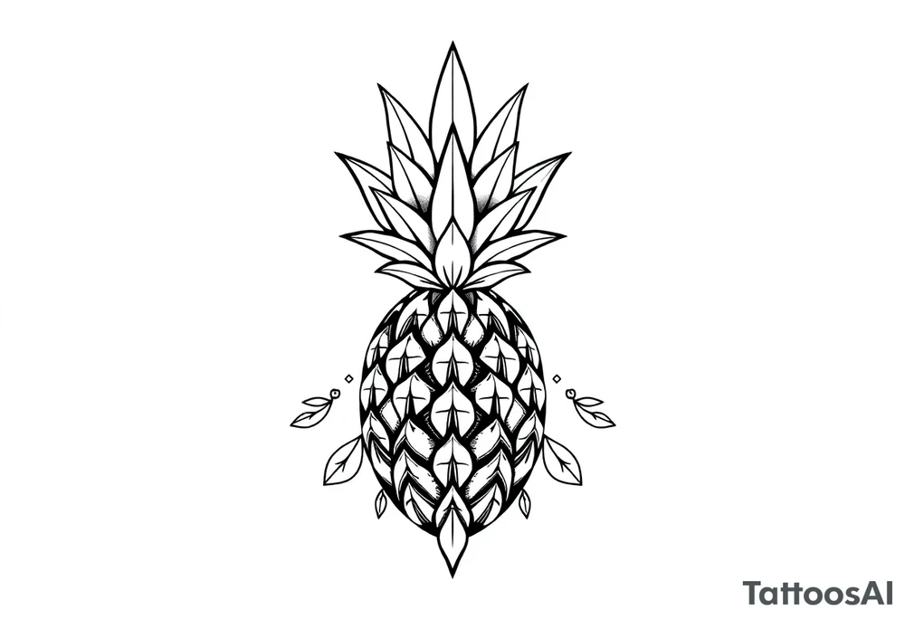 Majestic crown pineapple ,vagina, anus tattoo idea