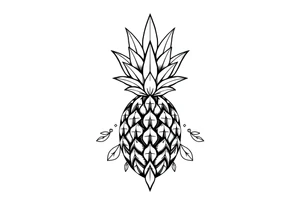 Majestic crown pineapple ,vagina, anus tattoo idea