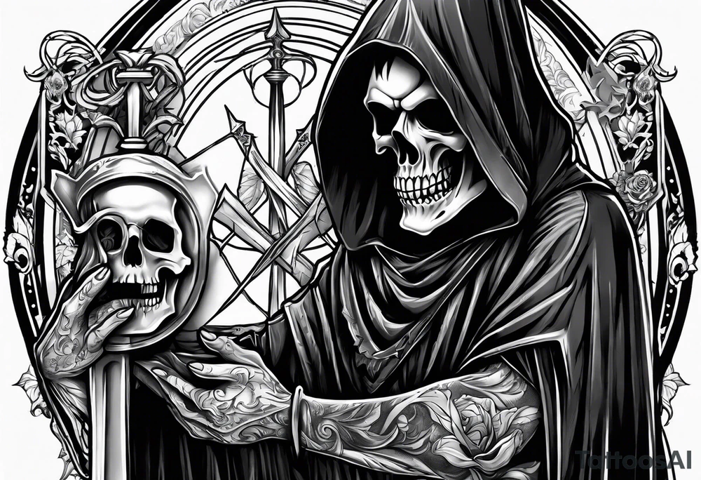 Grim reaper holding a ice tattoo idea