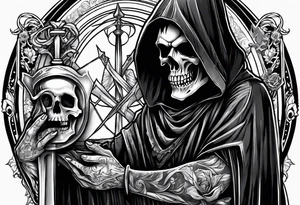 Grim reaper holding a ice tattoo idea