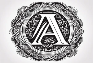 Δ inside a circle made from chain and rope elements. tattoo idea