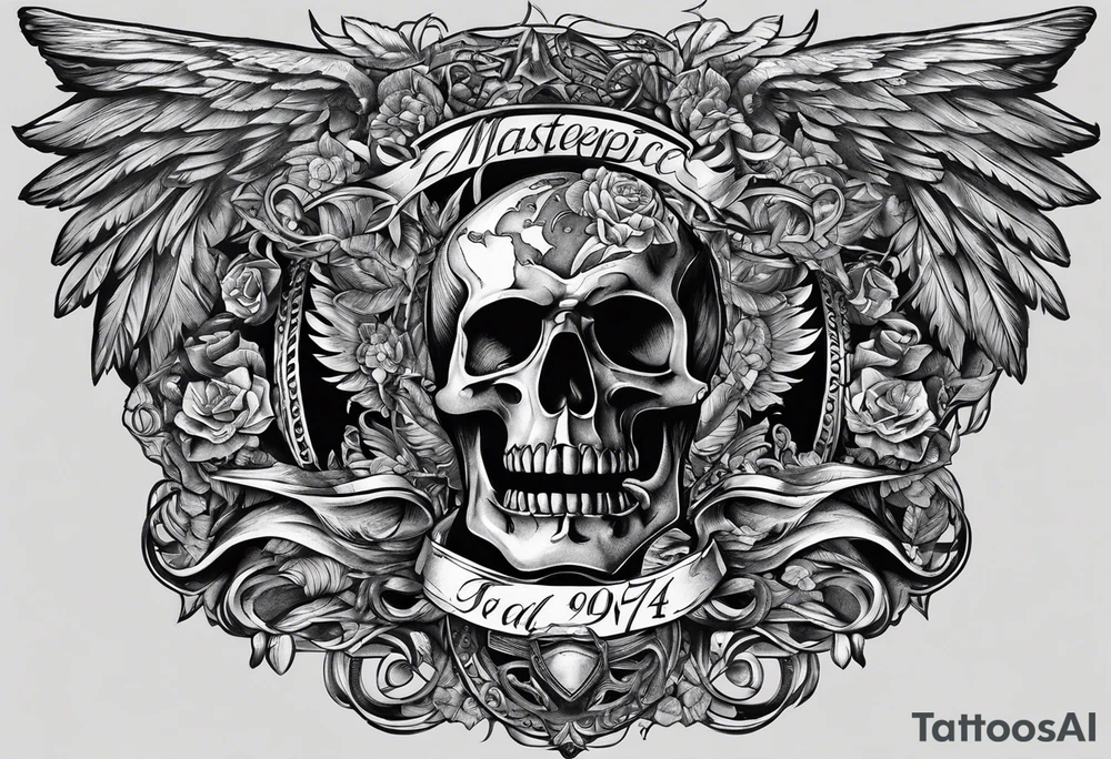 The year 1974 in a Metallica font tattoo idea