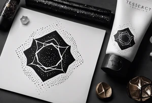 Tesseract and stars tattoo idea
