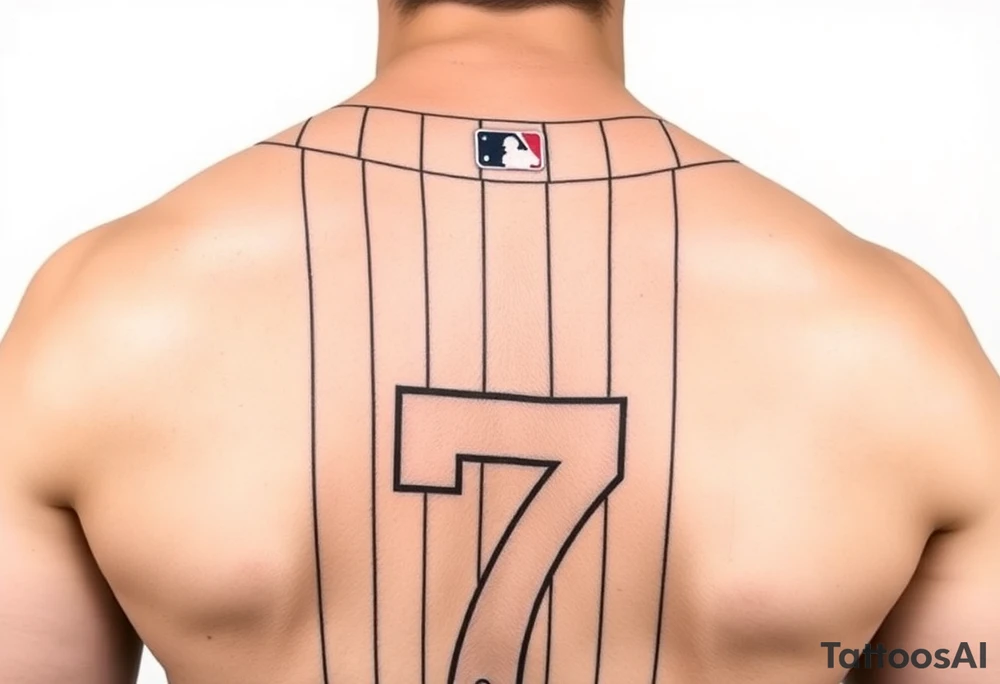 Yankee jersey with number 7 tattoo idea