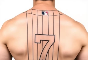 Yankee jersey with number 7 tattoo idea
