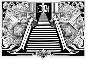 Valhalla sword fog stairs tattoo idea