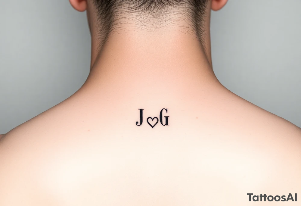 intials JG with a small heart tattoo idea