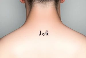 intials JG with a small heart tattoo idea