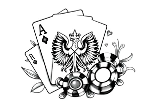 Poland symbol and poker cards Add casino money to it. tattoo idea