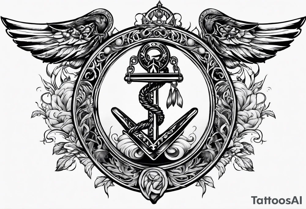 Masonic staff of caduceus tattoo idea