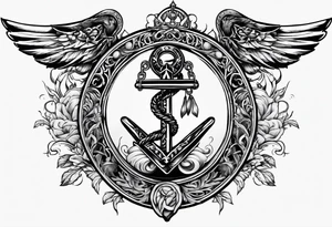 Masonic staff of caduceus tattoo idea