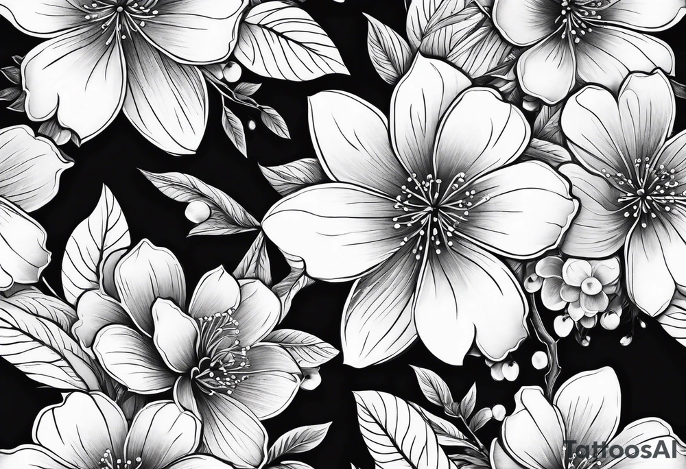 Sakura flowers with lace sternum tattoo idea