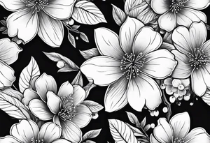 Sakura flowers with lace sternum tattoo idea