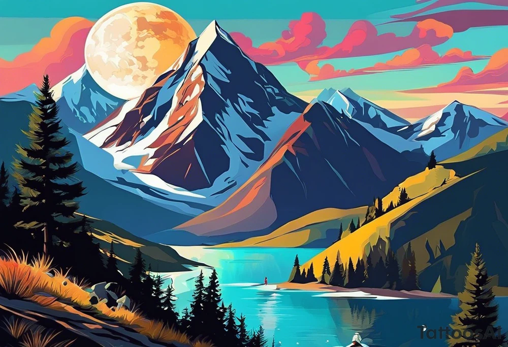 I am into hiking mountains, surfing, scuba diving, etc, and just traveling around to do cool adventures. If you have any ideas as an artist that would be awesome. These are the designs that really speak to me. I would definitely want to not fill the moon in the mountain one, and find a reference to the water and the sunset with the mountain. I also love the touch of the bird in the bottom. Im really looking for something that references exploring new places while traveling as much as possible and feeling free. tattoo idea