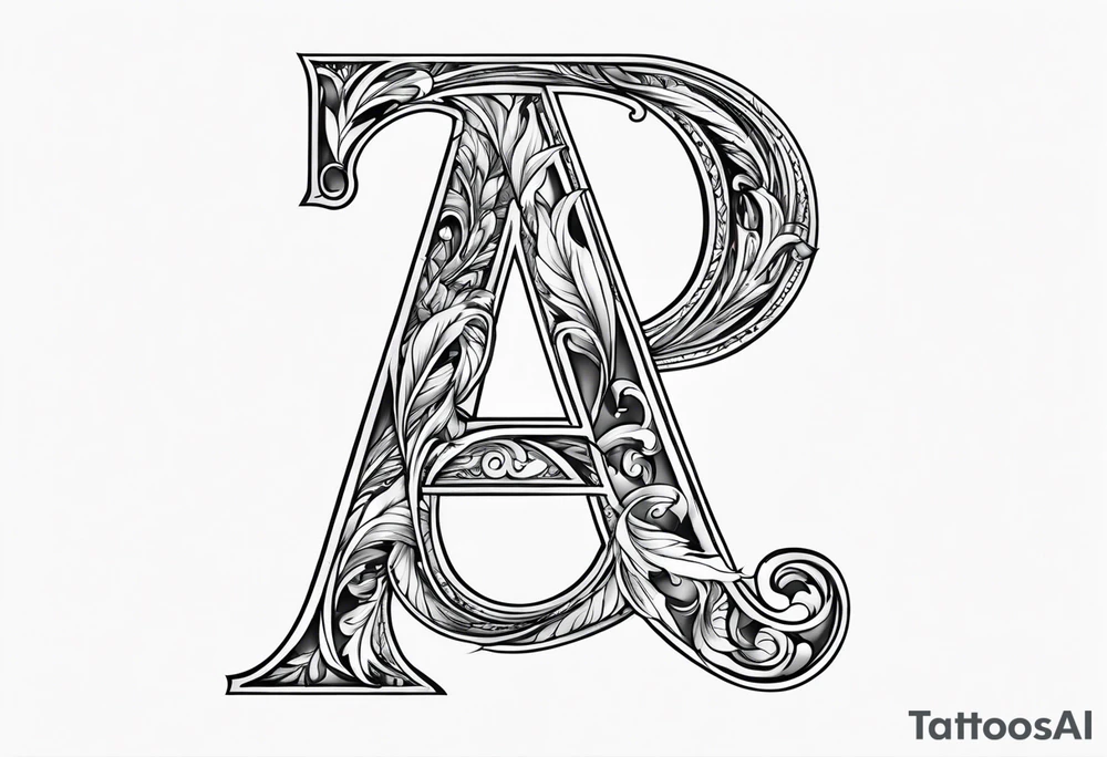 Letter A with fire tattoo idea