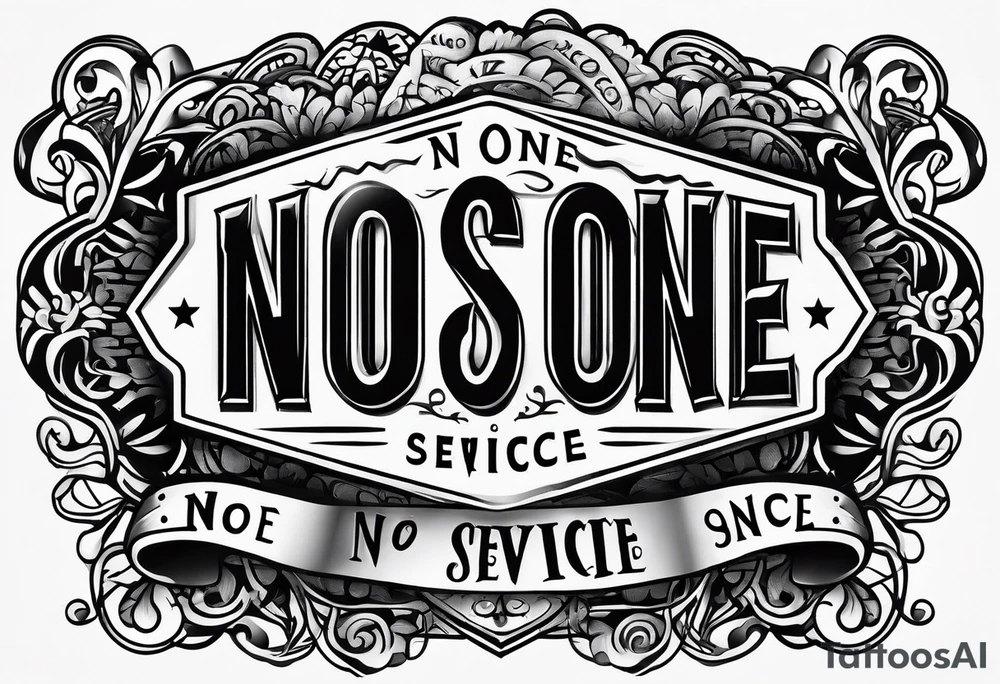 Text "no one service" tattoo idea