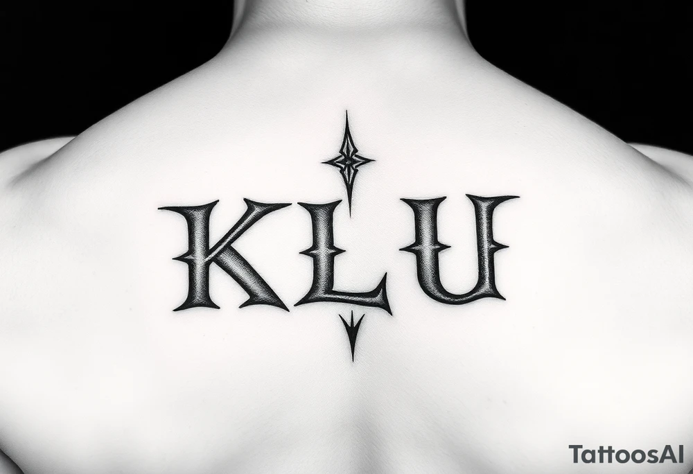 KLU letters combined into one picture tattoo idea