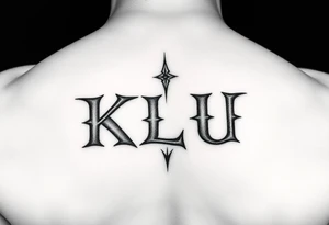 KLU letters combined into one picture tattoo idea