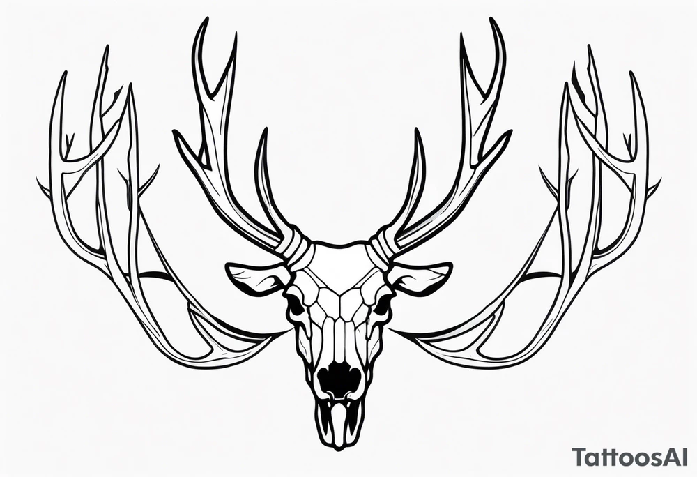 elk skull tattoo idea
