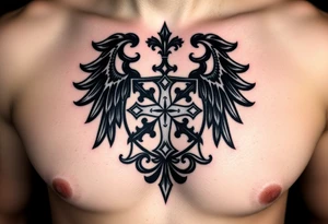 Powerful, majestic and dark Irish family crest for Smith tattoo idea