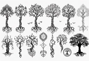 Tree of life long stem tattoo idea