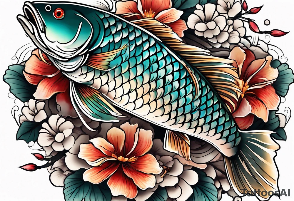 Japanese carp tattoo idea