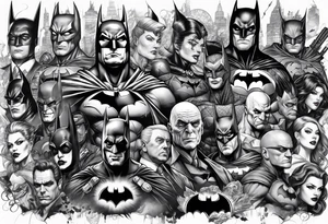 Batman villains collage for arm sleeve tattoo idea