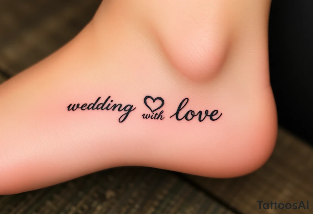 wedding rings tattoo with love tattoo idea