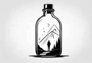 MAN IN BOTTLE tattoo idea