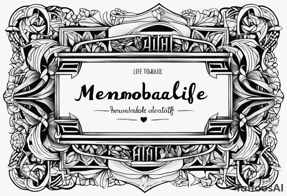 armband with these words: memorable life honorable death tattoo idea