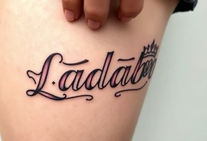 the name ladaboo with a crown and a diamond tattoo idea