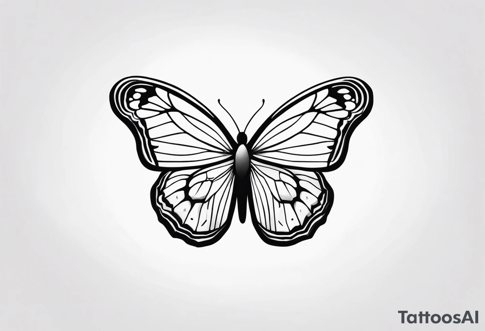 Uma borboleta e em suas asas desenhar um cérebro tattoo idea