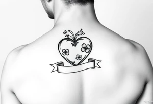 Cute Heart with shamrocks and a banner tattoo idea