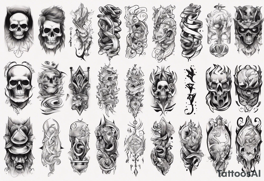 Simple men’s arm sleeve tattoo idea