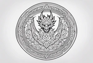 Dragon outside Mandala tattoo idea