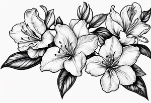 5-petal azaleas along a long branch tattoo idea