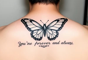 Utility Chain, butterfly,  you're my person, I love you forever and always Alan Knutson tattoo idea