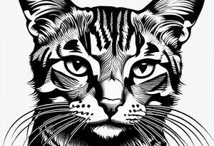 I need a tatto which will look like a pattern on the top of the head of tabby cats tattoo idea