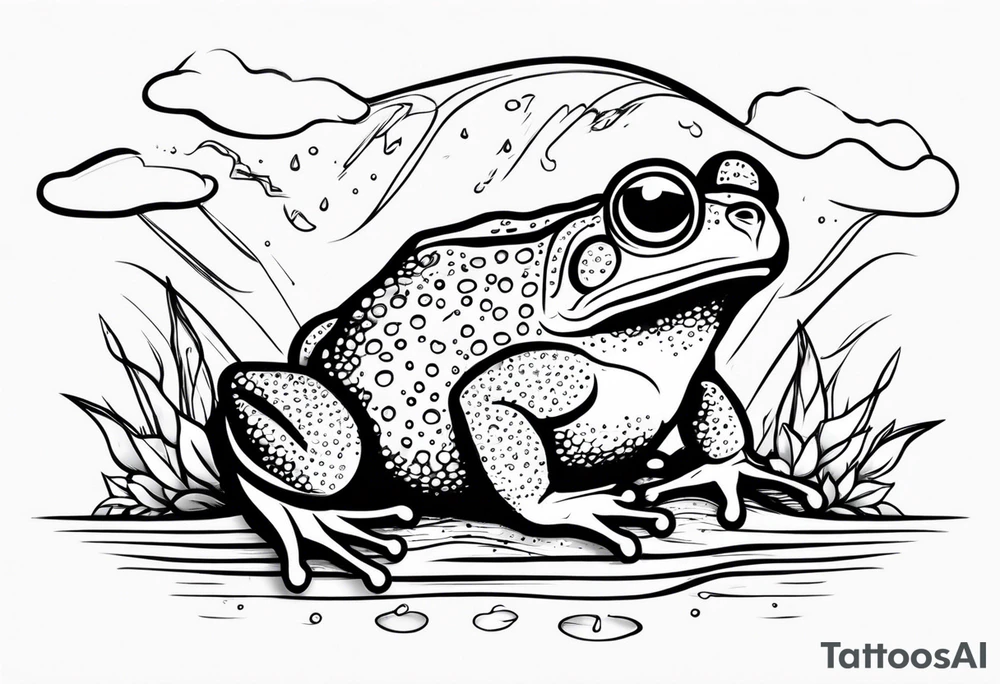 A toad in a thunderstorm tattoo idea