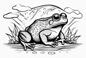 A toad in a thunderstorm tattoo idea