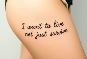I wan't to live, not just survive in cursive tattoo idea