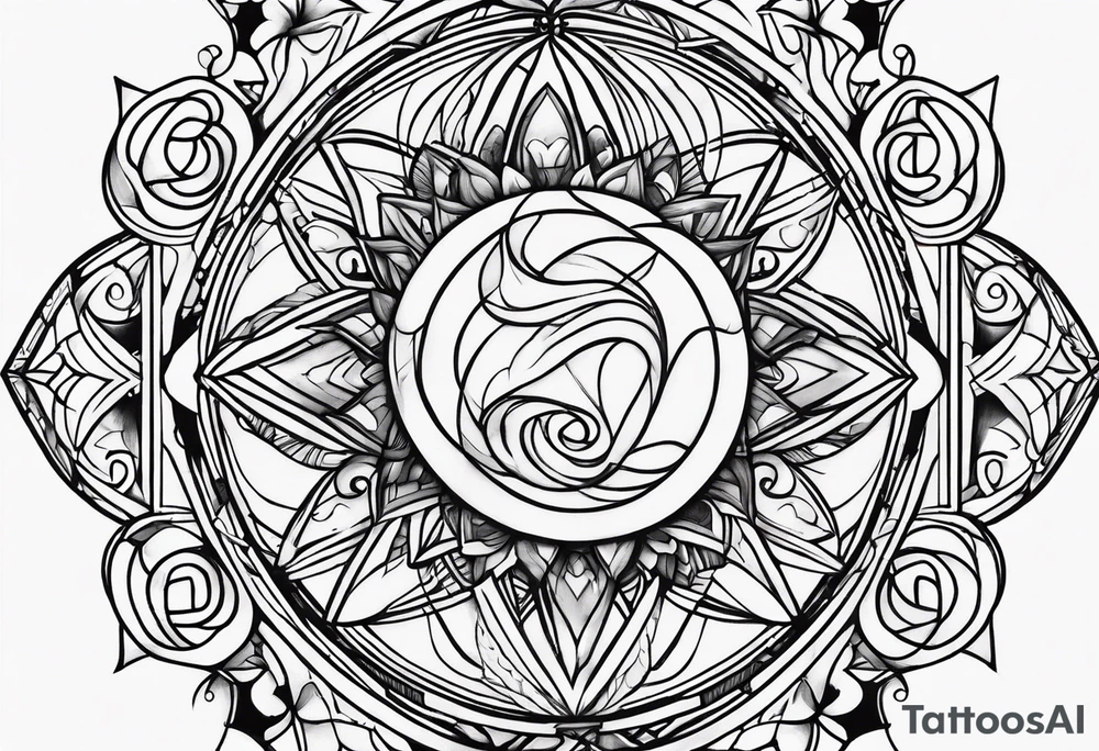 Twin flame linear symbol tattoo idea