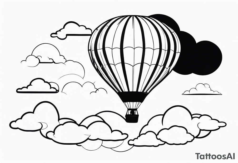 Hot air balloon in clouds. tattoo idea