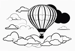 Hot air balloon in clouds. tattoo idea
